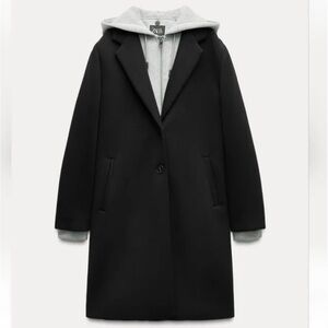 Zara coat with hoodie attachment